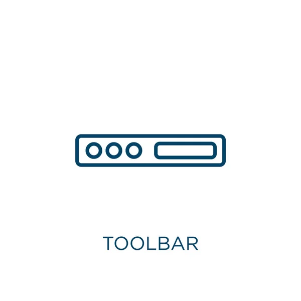 Ícone Barra Ferramentas Ícone Contorno Barra Ferramentas Linear Fina Isolado — Vetor de Stock