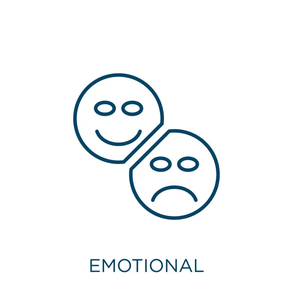 Ícone Emocional Ícone Contorno Emocional Linear Fino Isolado Fundo Branco —  Vetores de Stock