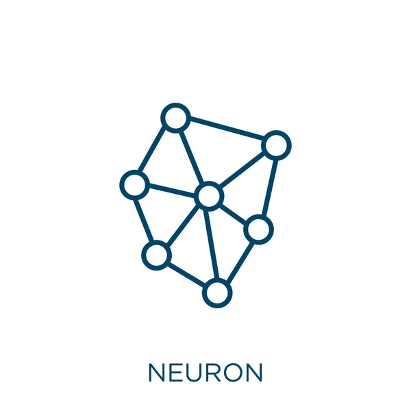 Icono Neurona Icono Contorno Neurona Lineal Delgada Aislado Sobre Fondo — Vector de stock
