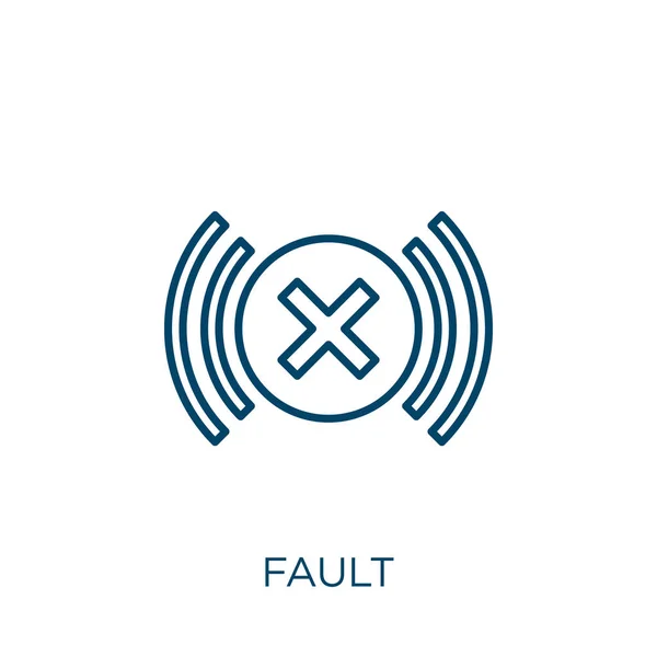 Fault Icon Thin Linear Fault Outline Icon Isolated White Background — Stock Vector