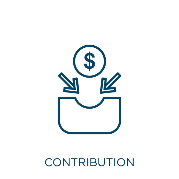 Icona Contributo Icona Del Profilo Contributo Lineare Sottile Isolata Sfondo — Vettoriale Stock