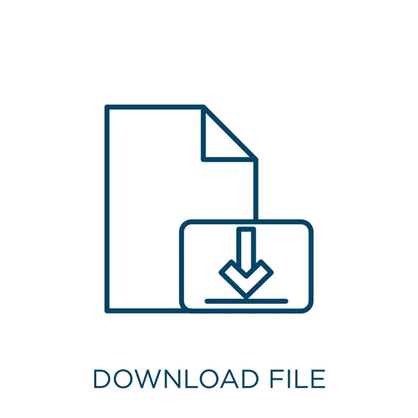 Dateisymbol Herunterladen Thin Lineare Download Datei Umriss Symbol Isoliert Auf — Stockvektor