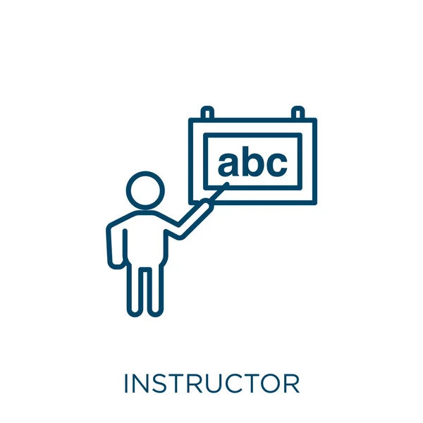 Icône Instructeur Icône Contour Mince Instructeur Linéaire Isolé Sur Fond — Image vectorielle