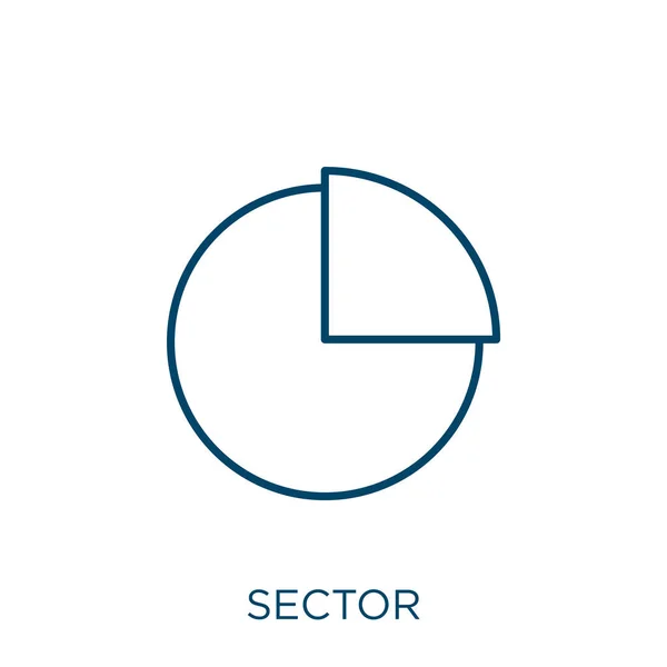 Icône Secteur Mince Icône Contour Secteur Linéaire Isolé Sur Fond — Image vectorielle
