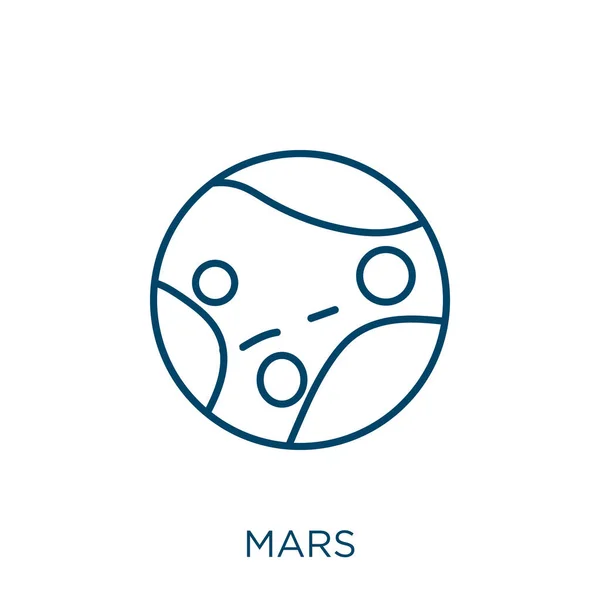 Ícone Marte Marés Lineares Finas Delinear Ícone Isolado Fundo Branco —  Vetores de Stock
