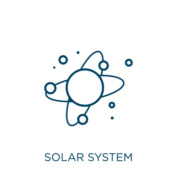 Güneş Sistemi Simgesi Nce Doğrusal Güneş Sistemi Ana Hatları Beyaz — Stok Vektör