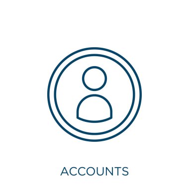 Hesap simgesi. İnce doğrusal hesaplar beyaz arkaplanda izole edilmiş ana hatlar simgesi. Satır vektör hesapları işareti, ağ ve mobil sembolü