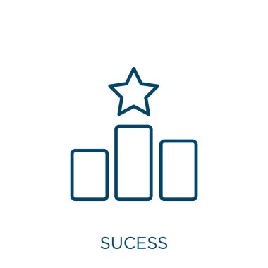 başarılı simge. Beyaz arkaplanda izole edilmiş ince doğrusal başarı dış hat simgesi. Satır vektör başarısı işareti, ağ ve mobil sembolü