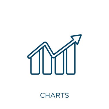 grafik simgesi. İnce doğrusal çizelgeler beyaz arkaplanda izole edilmiş ana hat simgesi. Çizgi vektör çizelgesi işareti, ağ ve mobil sembolü