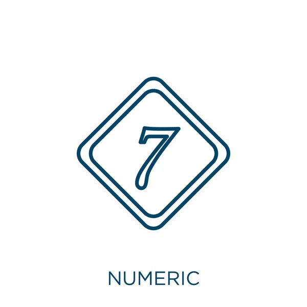 Numerisches Symbol Dünnes Lineares Numerisches Umrisssymbol Isoliert Auf Weißem Hintergrund — Stockvektor