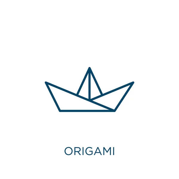 Icône Origami Mince Icône Contour Origami Linéaire Isolé Sur Fond — Image vectorielle