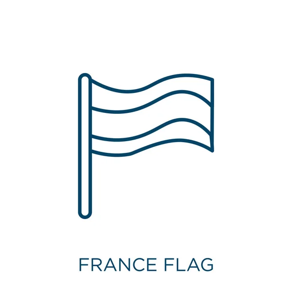 Ícone Bandeira França Ícone Contorno Bandeira França Linear Fina Isolado — Vetor de Stock