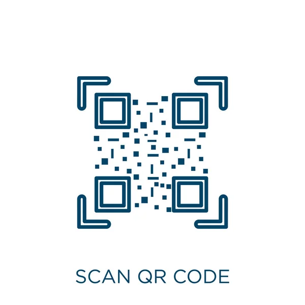 Escanear Icono Código Delgado Lineal Escaneo Código Contorno Icono Aislado — Archivo Imágenes Vectoriales