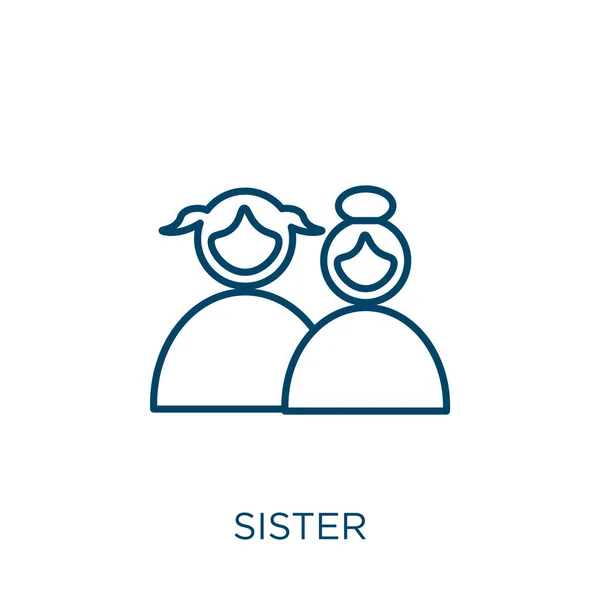 여동생 아이콘 자매의 윤곽은 배경에서 아이콘이다 모바일을 상징하는 — 스톡 벡터