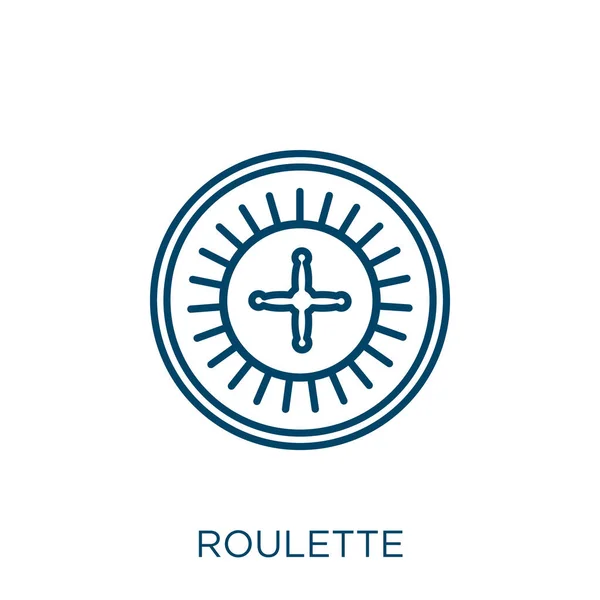 Значок Рулетки Иконка Контура Тонкой Линейной Рулетки Выделена Белом Фоне — стоковый вектор