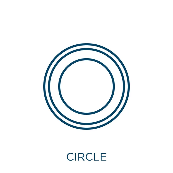 Круг Красный Значок Тонкий Линейный Круг Красный Контур Значок Изолирован — стоковый вектор
