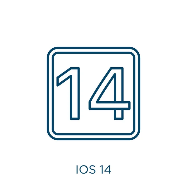 Ios Symbol Dünnes Lineares Ios Umrisssymbol Isoliert Auf Weißem Hintergrund — Stockvektor