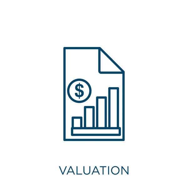 Icône Évaluation Icône Contour Valorisation Linéaire Mince Isolée Sur Fond — Image vectorielle