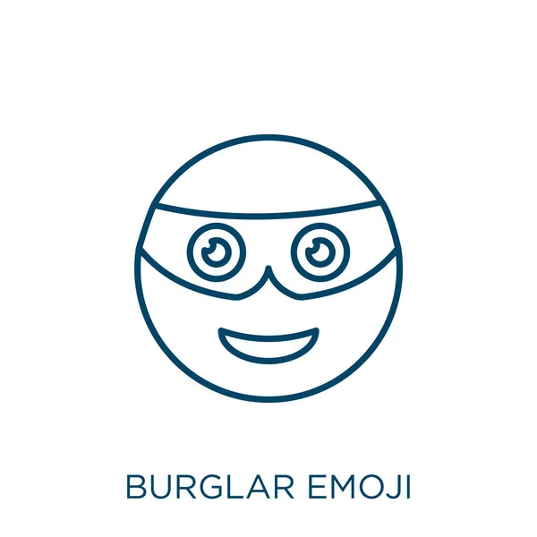 泥棒絵文字のアイコン 細い線形の泥棒絵文字のアウトラインアイコンは 白の背景に隔離された 線ベクトル Emojidex 絵文字デックス ウェブとモバイルのシンボル — ストックベクタ