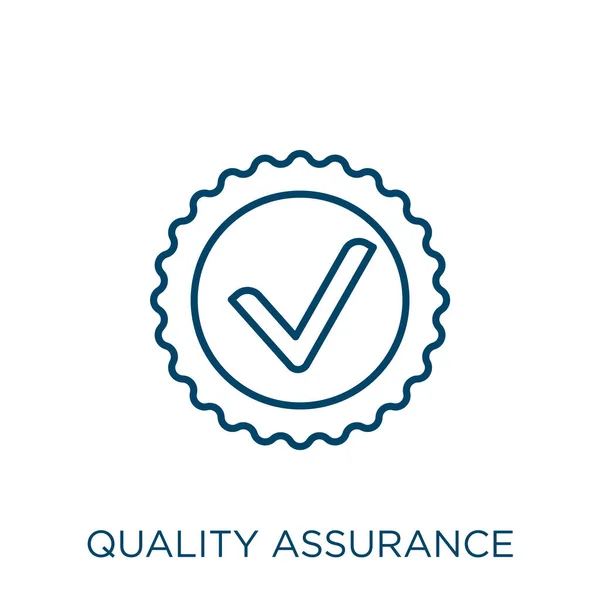 Quality Assurance Icon Thin Linear Quality Assurance Outline Icon Isolated — Stock Vector