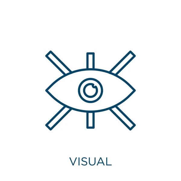 Visuelles Symbol Thin Lineare Visuelle Umrisse Symbol Isoliert Auf Weißem — Stockvektor