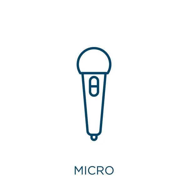 Micro Ícone Ícone Micro Contorno Linear Fino Isolado Fundo Branco — Vetor de Stock