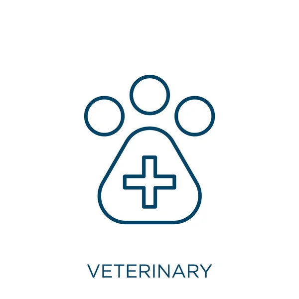 Veterinary Icon Thin Linear Veterinary Outline Icon Isolated White Background — Stock Vector