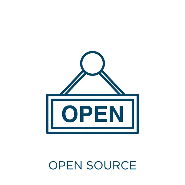 Ikona Open Source Cienka Liniowa Ikona Open Source Odizolowana Białym — Wektor stockowy