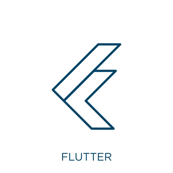 Ícone Vibração Ícone Contorno Flutter Linear Fino Isolado Fundo Branco —  Vetores de Stock