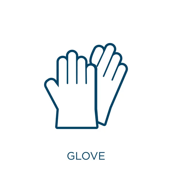 Handschuh Symbol Dünnes Lineares Handschuhumrandungssymbol Isoliert Auf Weißem Hintergrund Linienvektorhandschuhzeichen — Stockvektor