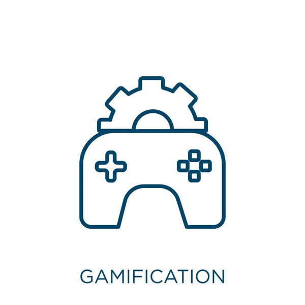 Gamification Ikone Dünnes Lineares Gamification Icon Isoliert Auf Weißem Hintergrund — Stockvektor