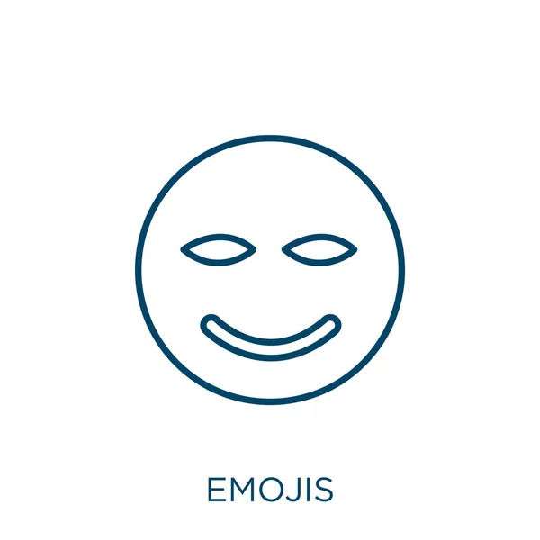 Emojis Ikonen Tunn Linjär Emojis Kontur Ikon Isolerad Vit Bakgrund — Stock vektor
