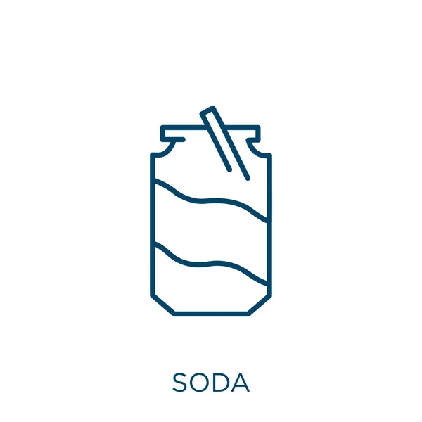 Soda Icon Thin Linear Soda Outline Icon Isolated White Background — Stock Vector