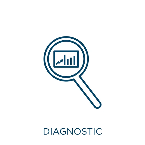 Diagnose Ikone Dünnes Lineares Diagnosesymbol Isoliert Auf Weißem Hintergrund Linienvektordiagnose — Stockvektor