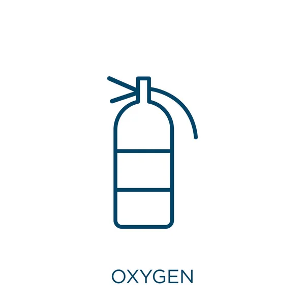 Icono Oxígeno Icono Delgada Del Contorno Lineal Oxígeno Aislado Sobre — Vector de stock