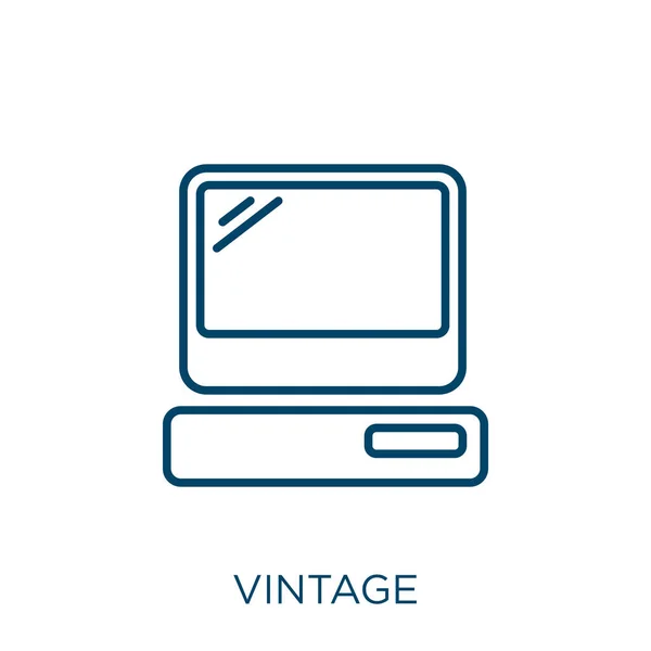 Vintage Icon Thin Linear Vintage Outline Icon Isolated White Background — Stock Vector