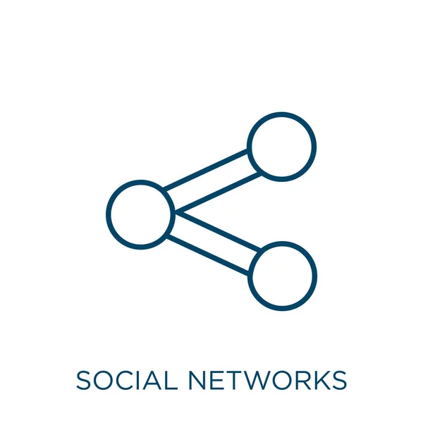 Ikon Jaringan Sosial Ikon Garis Besar Jaringan Sosial Tipis Diisolasi - Stok Vektor