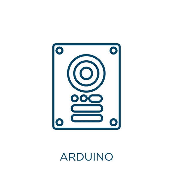 Arduino Icon Тонкий Линейный Значок Контура Arduino Изолирован Белом Фоне — стоковый вектор
