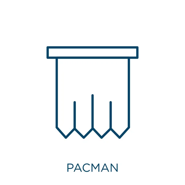 Ikona Pacman Tenká Lineární Ikona Obrysu Pacman Izolované Bílém Pozadí — Stockový vektor