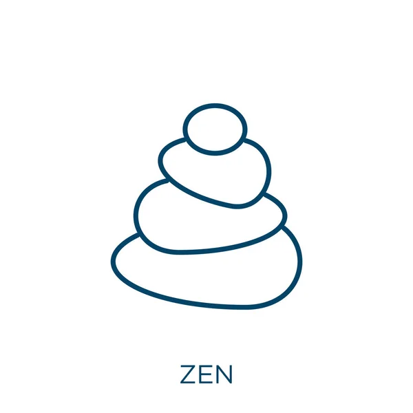 Icône Zen Mince Icône Contour Zen Linéaire Isolé Sur Fond — Image vectorielle