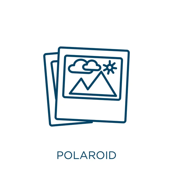 Icono Polaroid Icono Delgada Polaroid Lineal Contorno Aislado Sobre Fondo — Vector de stock