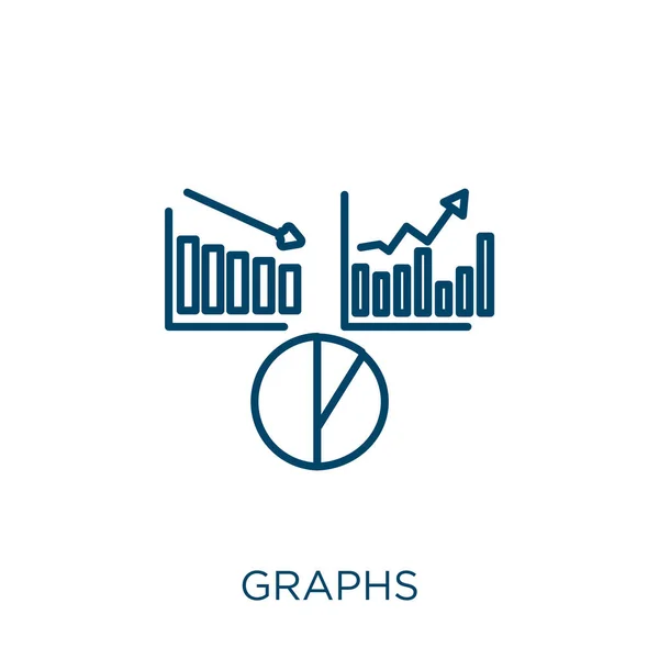 Graphen Symbol Dünne Lineare Graphen Umreißen Das Symbol Isoliert Auf — Stockvektor