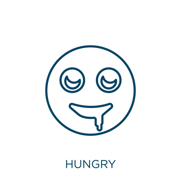 Πεινασμένη Εικόνα Λεπτή Γραμμική Πεινασμένη Εικόνα Περιγράμματος Απομονωμένη Λευκό Φόντο — Διανυσματικό Αρχείο