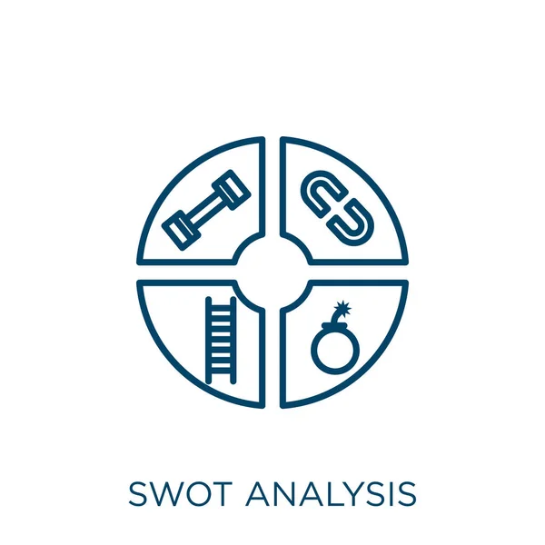 Swot Analyse Symbol Thin Lineare Slot Analyse Umriss Symbol Isoliert — Stockvektor