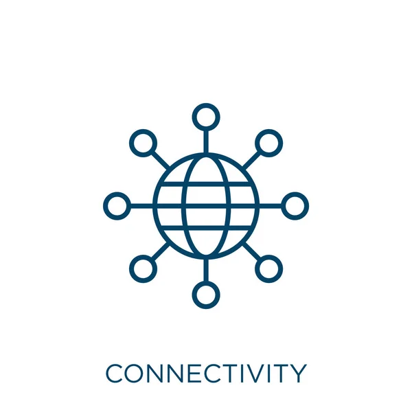 Icône Connectivité Icône Contour Connectivité Linéaire Mince Isolée Sur Fond — Image vectorielle
