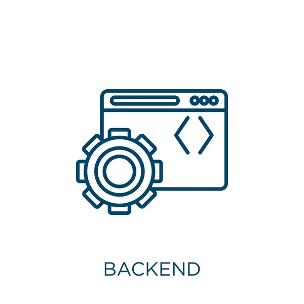 Ícone Backend Ícone Contorno Backend Linear Fino Isolado Fundo Branco — Vetor de Stock