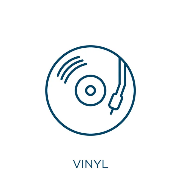 Icono Vinilo Icono Del Contorno Vinilo Lineal Delgado Aislado Sobre — Vector de stock