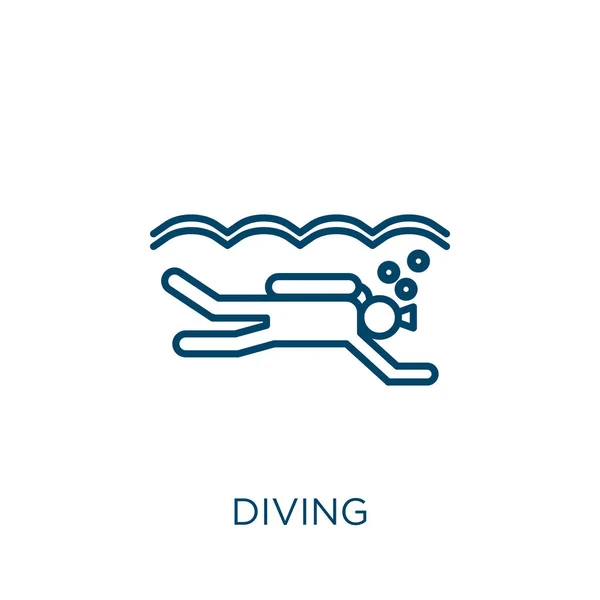 잠수용 아이콘 다이빙의 아이콘은 배경에 분리되어 있습니다 모바일을 상징하는 다이빙 — 스톡 벡터