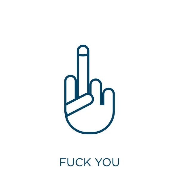 Fuck You Icon Thin Linear Fuck You Outline Icon Isolated — Stock vektor