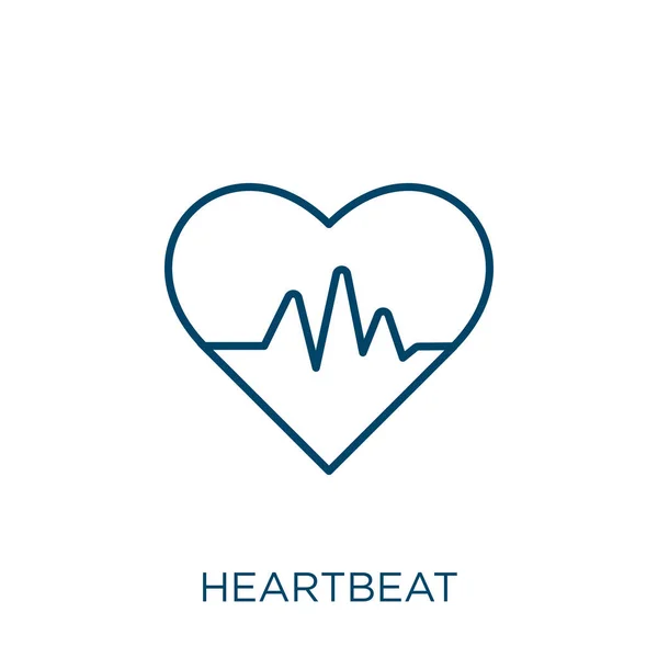 Ícone Batimento Cardíaco Ícone Contorno Batimentos Cardíacos Lineares Finos Isolado —  Vetores de Stock